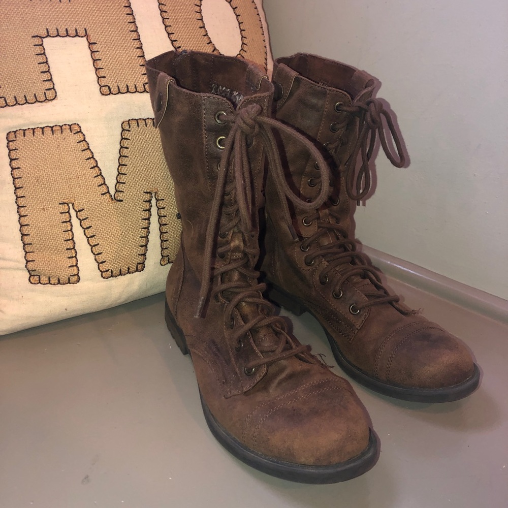Brown combat boots!
